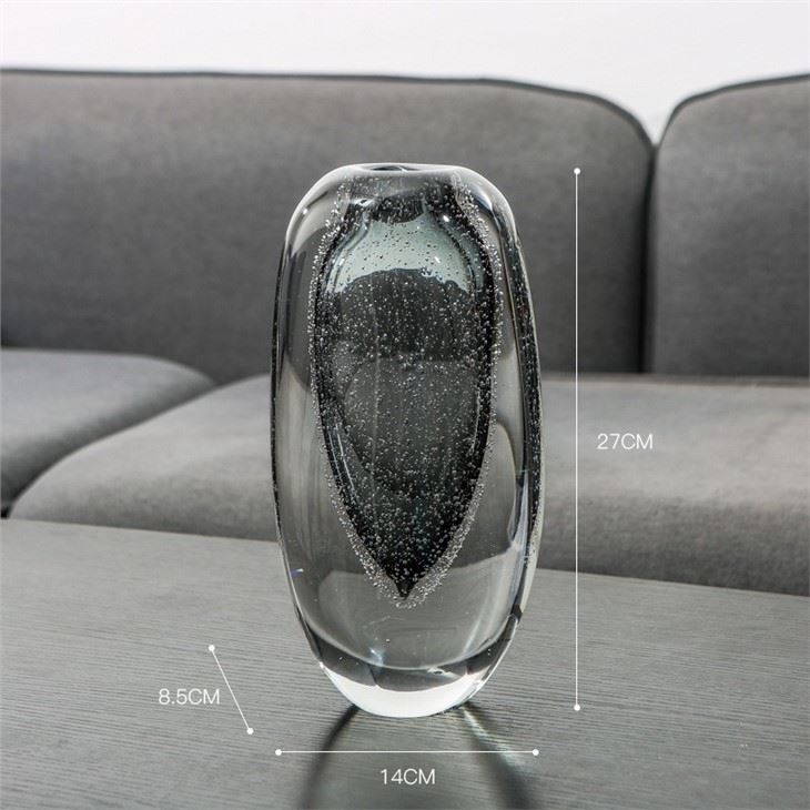 Gray Bubble Glass Vase