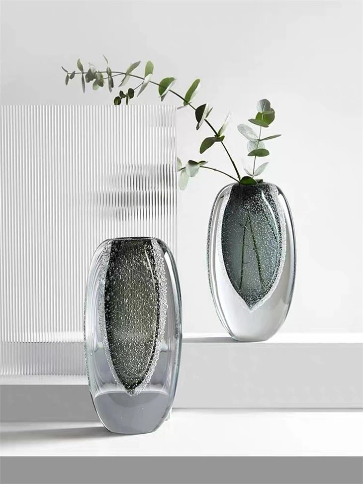 Gray Bubble Glass Vase