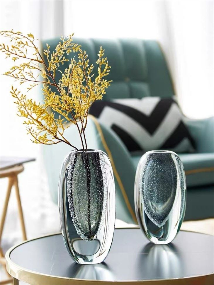 Gray Bubble Glass Vase