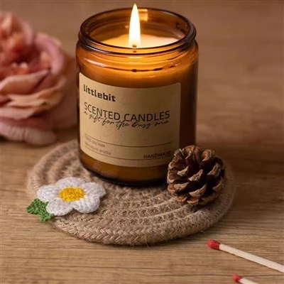 Balang lilin kaca amber